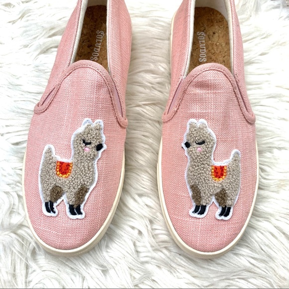 Soludos Pink Canvas Llama Embroidered Sneaker - Picture 4 of 9